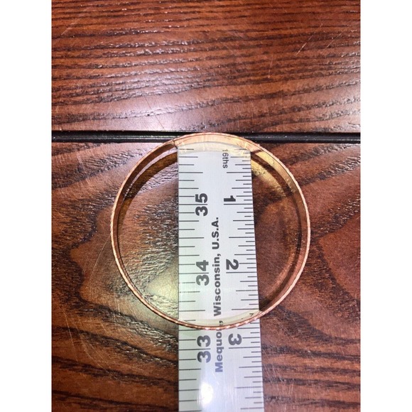 Textured Copper Brushed 2 7/8 Inch Wide Bangle Bracelet! - Picture 7 of 7